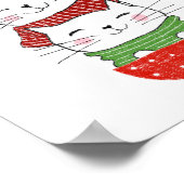 Niedlichen Drei Katzen Gestapelt Cup Holiday Scarv Poster (Ecke)