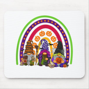 Niedlichen drei Regenbogen Gnomes Happy Halloween  Mousepad