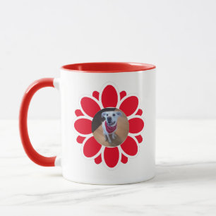 Niedlichen Ein Foto Weihnachten Gruß Red Floral Hu Tasse