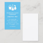 Niedlichen einseitige, blaue, weiße Reinigungsmitt Visitenkarte (Vorne/Hinten)