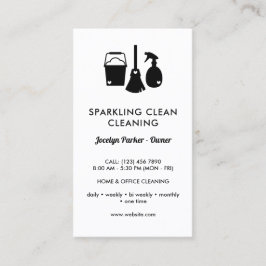 Niedlichen einseitige Schwarz-weiße Reinigungsmitt Visitenkarte