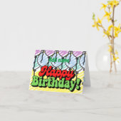 Niedlichen farbigen grafischen Kindergeburtstag hi Karte (Gelbe Blume)