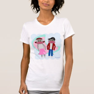 Niedlichen Fifties Sock Hop Monkey Cartoon Charact T-Shirt