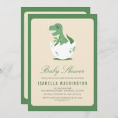 Niedlichen frisch gehackte T.Rex in Ei Baby Dusche Einladung (Vorne/Hinten)