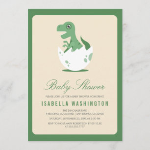 Niedlichen frisch gehackte T.Rex in Ei Baby Dusche Einladung