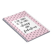 niedlichen gürtelrosa Polka dots coco Chanel Zitat Notizblock (Rechte Seite)