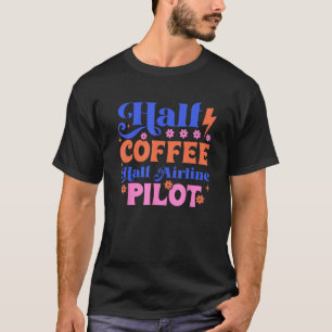 Niedlichen HALBKAFFEE, HALBER FLUGZEUG T-Shirt
