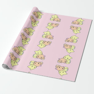 Niedlichen kleine Kätzchen in Rosa Geschenkpapier