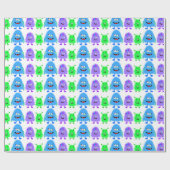 Niedlichen kleine Monster Geschenkpapier (Flach)