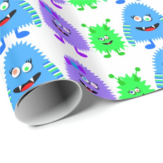 Niedlichen kleine Monster Geschenkpapier (Rolleneckpunkt)
