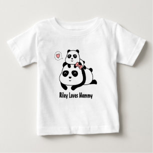 Niedlichen kleine Panda Cub Lieben Mami, Mama und  Baby T-shirt