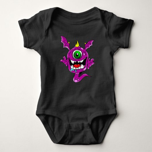 Niedlichen Lila Menschen essen Monster Baby Strampler (Vorderseite)