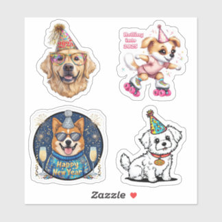 Niedlichen neue Jahre Hundekleber, neue Jahre Stic Aufkleber