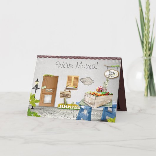 Niedlichen neue Zuhause "Wir haben neue Adresskart Ankündigung (Vorderseite)