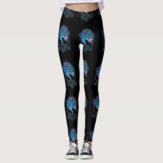 Niedlichen nur ein Mädchen, das Wölfe Leggings (Vorderseite)