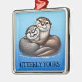 Niedlichen Otterly Yours Cuddling River Otters Ornament Aus Metall (Links)