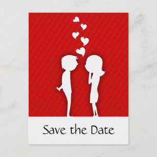 Niedlichen Paar Save the Date Hochzeitsankündigung Ankündigungspostkarte