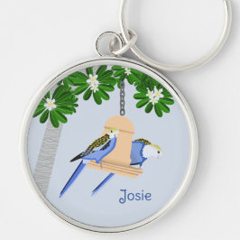 Niedlichen Paar spielerische Papageien Rosellas Na Schlüsselanhänger