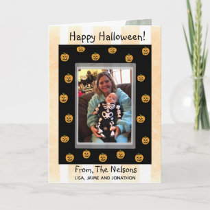 Niedlichen Personalisierte Halloween-Kürbis und Gh Karte