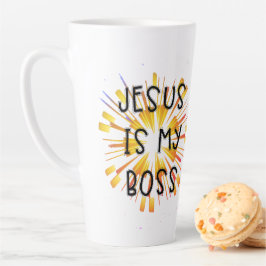 Niedlichen Personalisierten JESUS IST MEIN BOSS Milchtasse