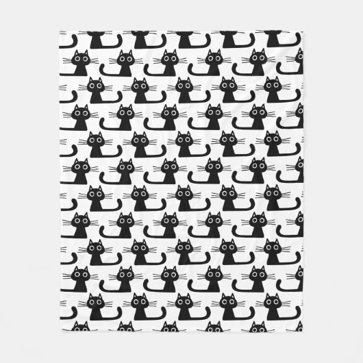 Niedlichen schwarzen Haustier-Katzen-Liebhabers Fleecedecke (Vorderseite)