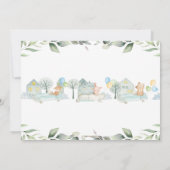 Niedlichen Tiere Cars Greenery Kinderdusche Boy Einladung (Rückseite)