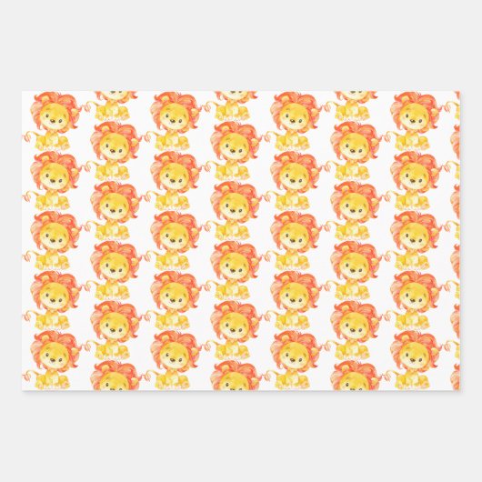 Niedlichen Tiere Safari Dschungel Elefant Giraffe  Geschenkpapier Set (Vorderseite 3)