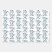 Niedlichen Tiere Safari Dschungel Elefant Giraffe  Geschenkpapier Set (Vorderseite)