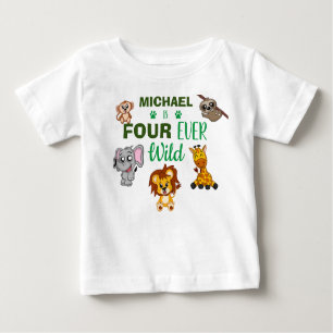 Niedlichen vier je Wild Jungle Safari Vierte Gebur Baby T-shirt