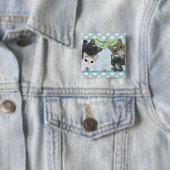 Niedlichen vier Medaka-Katzen Button (Beispiel)