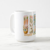 Niedlichen Vier vertikale Wasserfarbe Osterfeier Kaffeetasse (Vorderseite Links)