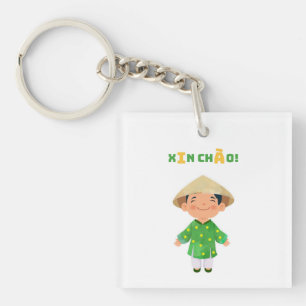 Niedlichen Vietnamesen "Xin Chào"! Schlüsselanhäng Schlüsselanhänger