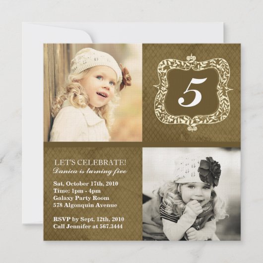 Niedlichen Vintagen kleine Mädchen zum Geburtstag  Einladung (Vorderseite)