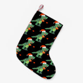 Niedlichen Xmas T-Rex Dino Weihnachten Strumpf Kleiner Weihnachtsstrumpf (Vorderansicht (hängend))