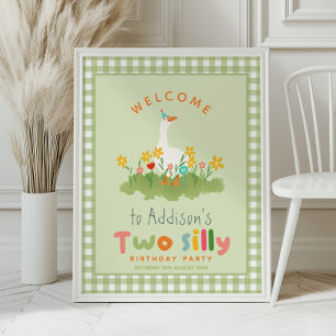Niedlichen zwei Alberne Farm Gänse Geburtstag Begr Poster