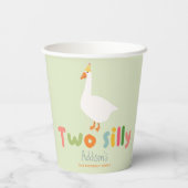 Niedlichen zwei Albernen Bauernhof Gänse 2. Geburt Pappbecher (Rückseite)