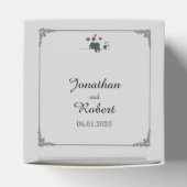 Niedlichen zwei Cartoon Gay Gastgeschenk Hochzeit Geschenkschachtel (Oben)