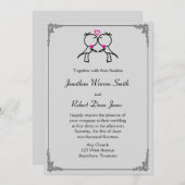 Niedlichen zwei Gärten, die Gay Wedding Einladung (Vorne/Hinten)