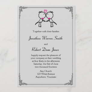 Niedlichen zwei Gärten, die Gay Wedding Einladung 