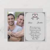 Niedlichen zwei Gärten, die schwule Hochzeit küsse Einladung (Vorne/Hinten)