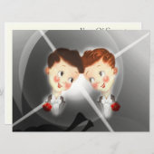 Niedlichen zwei Gays Hochzeitsfeiern Einladung (Vorne/Hinten)