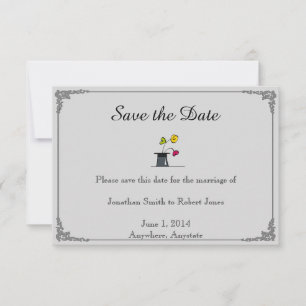 Niedlichen zwei Grooms Cartoon Gay Wedding retten  Save The Date
