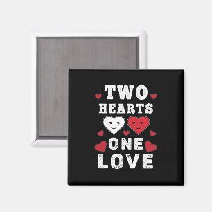Niedlichen zwei Herzen eine Liebe Geburtstag Valen Magnet