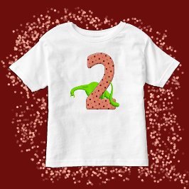 Niedlichen zwei Jahre alt Longneck Green Dinosauri Kleinkind T-shirt