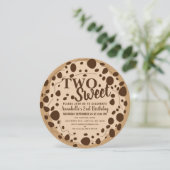 Niedlichen zwei süße Kekse Kinder am zweiten Gebur Einladung (Stehend Vorderseite)