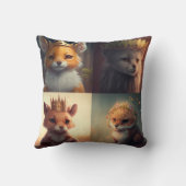 Niedlichen zwei wilde Tierfreunde werfen Kissen (Rückseite)
