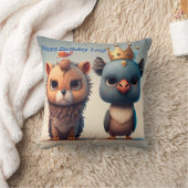 Niedlichen zwei wilde Tierfreunde werfen Kissen (Decke)