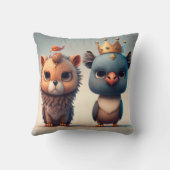 Niedlichen zwei wilde Tierfreunde werfen Kissen (Rückseite)