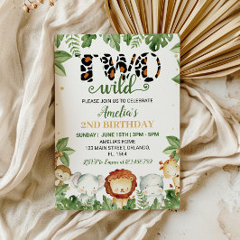 Niedlichen zwei Wildtiere zum Geburtstag Einladung