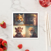 Niedlichen zwei Wildtierfreunde Serviette (Beispiel)